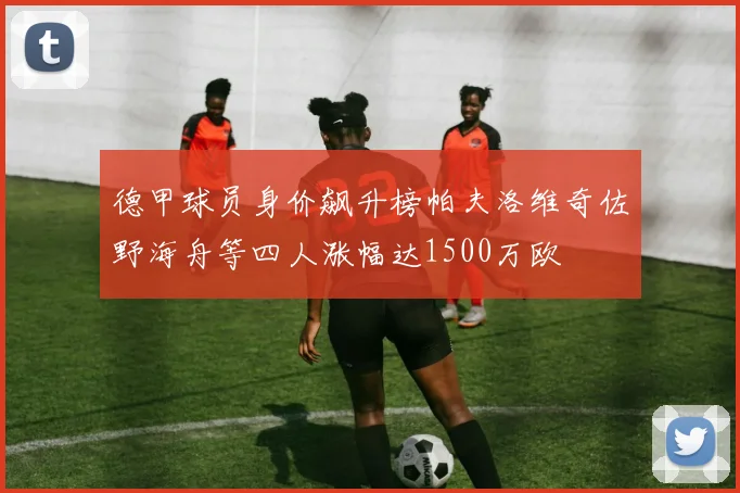 德甲球员身价飙升榜帕夫洛维奇佐野海舟等四人涨幅达1500万欧
